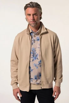 Boston Park Fleecejacke Sweatjacke Rippsweat Stehkragen