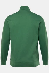 Boston Park Fleecejacke Sweatjacke Rippsweat Stehkragen Grün/Dunkelgrün