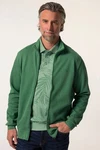 Boston Park Fleecejacke Sweatjacke Rippsweat Stehkragen Grün/Dunkelgrün