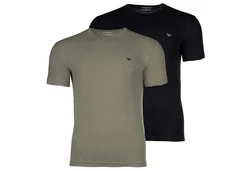 Emporio Armani Herren T-Shirt 2er Pack ENDURANCE Rundhals Regular Fit Schwarz/Grün