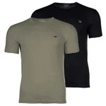 Emporio Armani Herren T-Shirt 2er Pack ENDURANCE Rundhals Regular Fit Schwarz/Grün