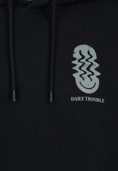 SUBLEVEL Hoodie mit Smileys Schwarz/Dunkelblau