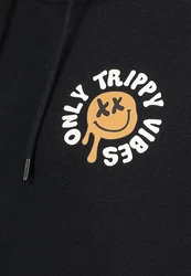 SUBLEVEL Hoodie mit Smileys Schwarz/Lila