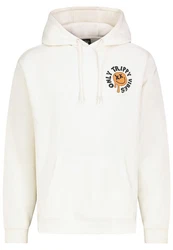 SUBLEVEL Hoodie mit Smileys Creme/Weiß/Orange