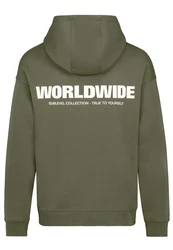 SUBLEVEL Worldwide Hoodie Dunkelgrün/Khaki