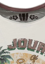 Key Largo T-Shirt MT KLJOURNEY round Grau/Khaki/Beige/Creme/Braun