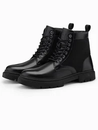 Herren-Trapperstiefel mit hohem Schaft aus kombinierten Materialien Schnrboots