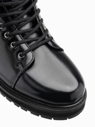 OMBRE Hohe Herren-Boots Schnürboots Schwarz