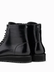 OMBRE Hohe Herren-Boots Schnürboots Schwarz