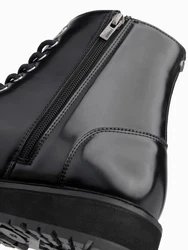 OMBRE Hohe Herren-Boots Schnürboots Schwarz