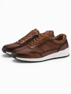 OMBRE Sneakers aus Öko-Leder Braun/Dunkelbraun/Beige