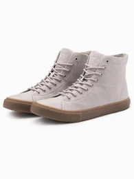 Knchelhohe Herren-Turnschuhe mit Gummisohle Schnrschuh