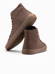 OMBRE Knöchelhohe Herren-Turnschuhe Dunkelbraun/Braun/Grau