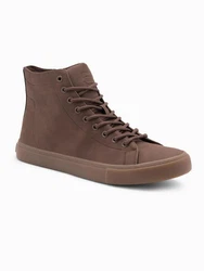 OMBRE Knöchelhohe Herren-Turnschuhe Dunkelbraun/Braun/Grau