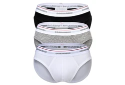 Dsquared2 Slip Herren 3-Pack Brief Rosa/Weiß/Grau/Creme/Mischfarben
