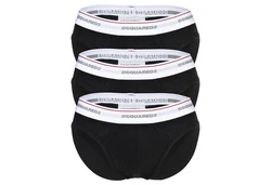 Dsquared2 Slip Herren 3-Pack Brief Schwarz/Dunkelrot/Bordeaux
