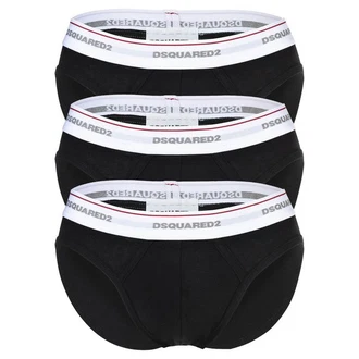 Dsquared2 Slip Herren 3-Pack Brief Schwarz/Dunkelrot/Bordeaux