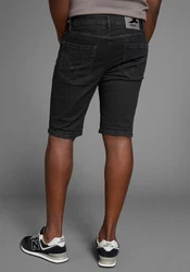 Arizona Jeansshorts gerader Schnitt niedrige Leibhöhe Dunkelgrau/Grau/Schwarz
