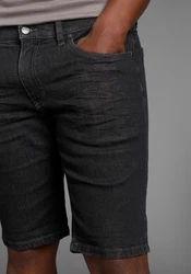Arizona Jeansshorts gerader Schnitt niedrige Leibhöhe Dunkelgrau/Grau/Schwarz