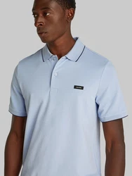 Calvin Klein Poloshirt STRETCH PIQUE TIPPING POLO Blau/Hellblau/Grau