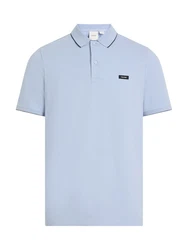Calvin Klein Poloshirt STRETCH PIQUE TIPPING POLO Blau/Hellblau/Grau