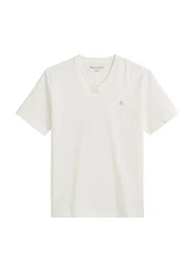 Marc O'Polo V-Shirt Khaki/Weiß/Creme