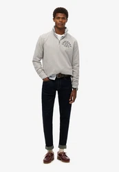 Superdry Sweatshirt ATHLETIC ESS HALF ZIP Grau/Hellgrau/Beige