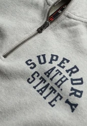 Superdry Sweatshirt ATHLETIC ESS HALF ZIP Grau/Hellgrau/Beige