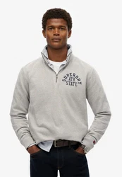 Superdry Sweatshirt ATHLETIC ESS HALF ZIP Grau/Hellgrau/Beige