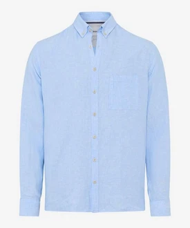 Brax Langarmhemd Style DIRK Hellblau/Blau