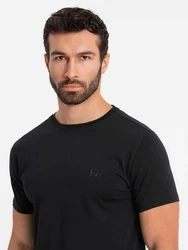 OMBRE T-Shirt Slim Fit Schwarz/Dunkelgrau/Rot