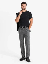 OMBRE T-Shirt Slim Fit Schwarz/Dunkelgrau/Rot