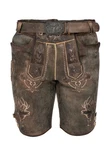 Maddox Trachtenlederhose URGSEE Khaki/Dunkelgrün/Dunkelbraun/Braun