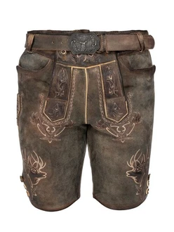 Maddox Trachtenlederhose URGSEE Khaki/Dunkelgrün/Dunkelbraun/Braun