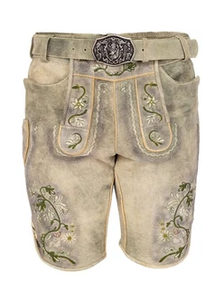 Maddox Trachtenlederhose FLEESENSEE Khaki/Dunkelgrün/Beige/Grün/Creme