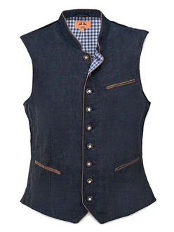 Maddox Trachtenweste OLIVER Dunkelblau/Hellblau/Blau