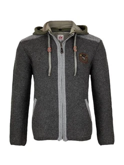 Spieth & Wensky Trachtenstrickjacke Style Dakar Dunkelgrau/Hellgrau/Grau