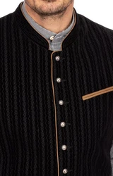 Maddox Trachtenweste EDGAR Schwarz/Beige/Braun