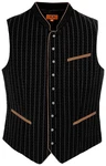 Maddox Trachtenweste EDGAR Schwarz/Beige/Braun