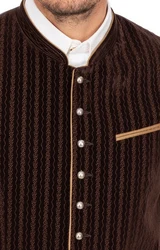 Maddox Trachtenweste EDGAR Braun/Bordeaux/Dunkelrot/Beige
