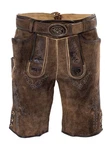 Maddox Trachtenlederhose HOPFENSEE Dunkelbraun/Braun/Khaki/Beige/Dunkelrot