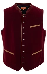 Maddox Trachtenweste ZWIESEL Bordeaux/Dunkelrot/Rot