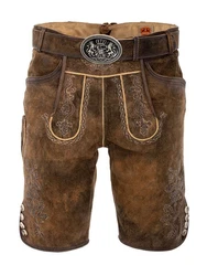 Maddox Trachtenlederhose HORN Braun/Dunkelbraun