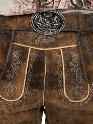 Maddox Trachtenlederhose HORN Braun/Dunkelbraun