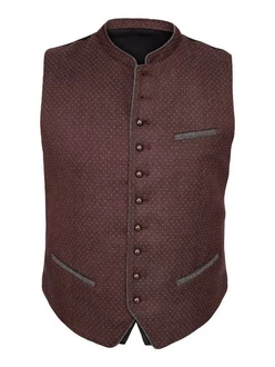 MarJo Trachtenweste GABRIEL Bordeaux/Rot/Dunkelrot/Braun