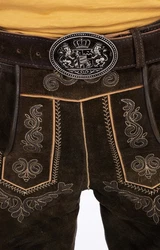 Maddox Trachtenlederhose RONN Dunkelbraun/Braun/Khaki
