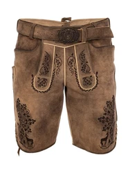 Maddox Trachtenlederhose ALLNERSEE Braun/Dunkelbraun/Khaki/Beige/Dunkelrot