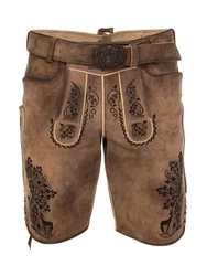 Maddox Trachtenlederhose ALLNERSEE Braun/Dunkelbraun/Khaki/Beige/Dunkelrot