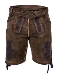 Maddox Trachtenlederhose UTZ Dunkelbraun/Khaki/Braun