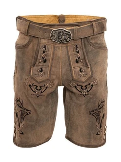 Maddox Trachtenlederhose FELIXSEE Khaki/Dunkelbraun/Braun/Grau/Beige